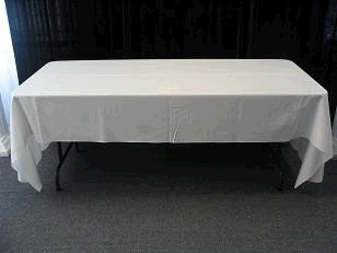Rental store for LINEN  8  WHITE Banquet Table  60 X 108 in Tampa Bay FL